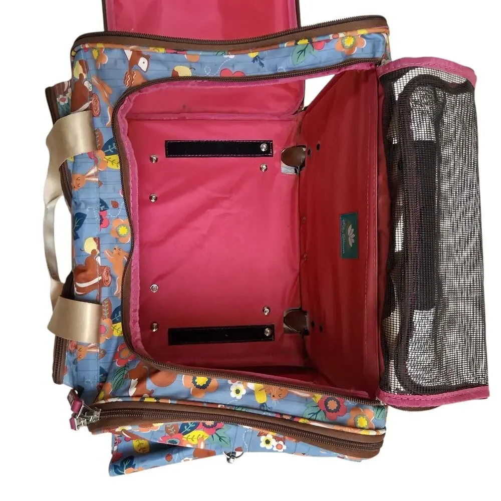 LILY BLOOM Travel PET CARRIER Roller SM/MED Forest Squirrel